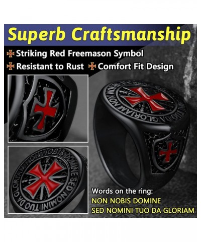 Mens Stainless Steel Crusader Jerusalem Cross Ring with 18K Gold Plated Two Tone Ring Size 7,8,9,10,11,12 06. Crusader Cross-...