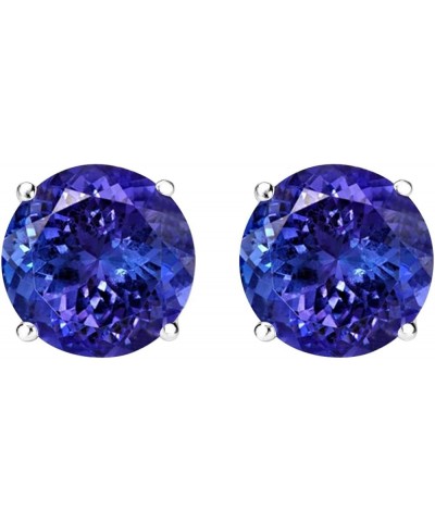 1/2-10 Carat Total Weight Natural Tanzanite Stud Earrings 4 Prong Push Back 1.01 Carat Platinum $1.00 Earrings