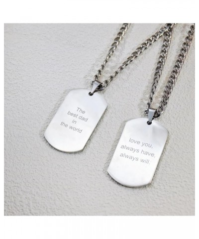 Custom Photo Dog Tag Pendant Necklace Engraving Date/Text/Pictures Stainless Steel Personalized Necklace for Men Women Boys G...