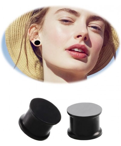 Black Silicone Ear Gauges Double Flared Plugs Tunnels Expanders Stretcher Saddle Earrings for Men Women Fashion Body Piercing...