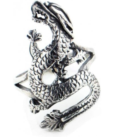 Tall Sterling Silver Large Bikers Dragon Ring(Sizes 7,8,9,10,11,12,13) $24.51 Rings