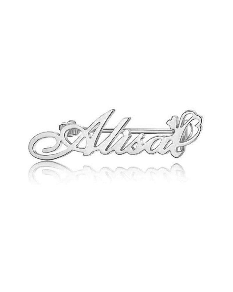 Personalized Name Brooch with Angel Brooch Pin Jewelry Custom Any Name silver $12.81 Brooches & Pins