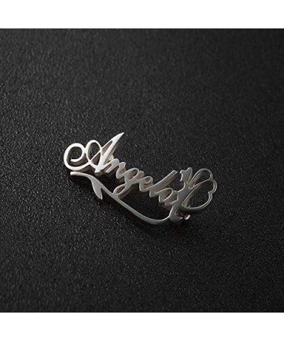 Personalized Name Brooch with Angel Brooch Pin Jewelry Custom Any Name silver $12.81 Brooches & Pins