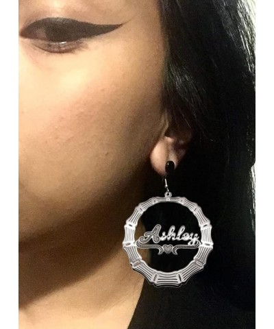 Personalize it with Name Earrings for Women Gothic Style Monogram Hoop Earring Personalized Name Earring Custom Made with Any...