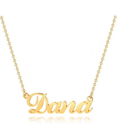 Gold Custom Name Necklace Personalized - 18K Gold Plated Personalized Name Necklaces for Women Girls Kids Teens, Plate Monogr...