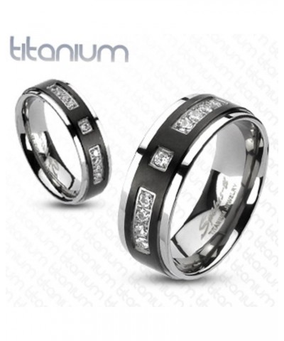 Her and His 4 Piece Silver and Black Stainless Steel and Titanium Wedding Ring Band Set Size Women's 08 Men's 08 $20.50 Sets