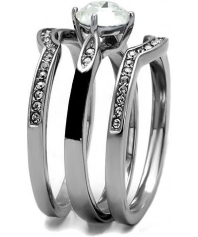 Her and His 4 Piece Silver and Black Stainless Steel and Titanium Wedding Ring Band Set Size Women's 08 Men's 08 $20.50 Sets