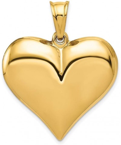 14k Yellow Gold Polished 3-D Puffed Heart Pendant for Women $182.73 Pendants