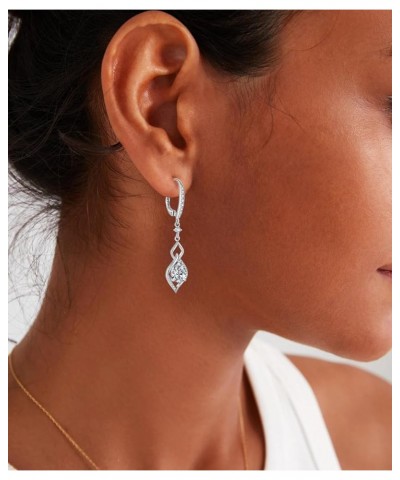 925 Sterling Silver Teardrop Earrings Elegant Drop Dangle Leverback Earring Jewelry Gifts for Women White $31.85 Earrings