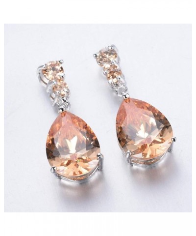 Elegant Crystal Teardrop Earrings Wedding Bridal Dangle Earrings for Women,Purple Orange $3.30 Earrings