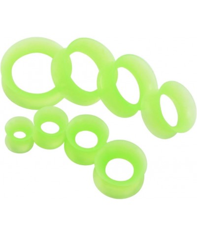 2 PC Extra Soft Silicone Flexible Ear Skin Tunnels Plugs Expanders Gauges Hollow Body Piercing 8G-25mm Green 2g(6mm) $6.75 Bo...