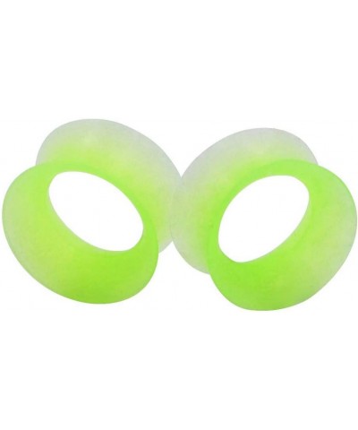 2 PC Extra Soft Silicone Flexible Ear Skin Tunnels Plugs Expanders Gauges Hollow Body Piercing 8G-25mm Green 2g(6mm) $6.75 Bo...