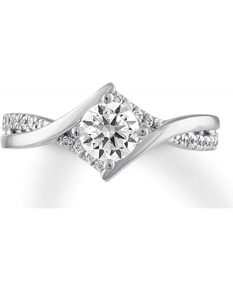 Engagement Ring 1.2 CT Moissanite Engagement Rings for Women Platinum Plated Silver $47.58 Others