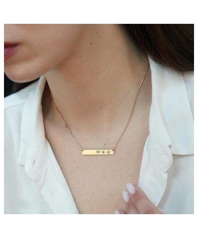 Personalized Disc Name Birthstone Necklace for Women, Custom 14K Gold-Plated Dainty Pendant Engraved Coin Necklace Customized...