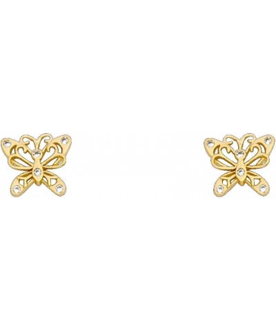 14k Yellow Gold Butterfly Stud Earrings with Screw Back $37.44 Earrings