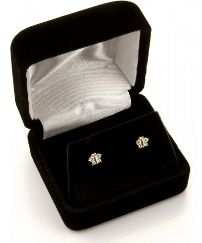 14k Yellow Gold Butterfly Stud Earrings with Screw Back $37.44 Earrings