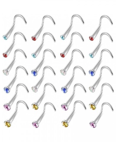 Nose Rings Studs, Straight/L/Screw Shaped Nose Studs for Women Men, Surgical Stainless Steel Hypoallergenic Nose Piercing Jew...