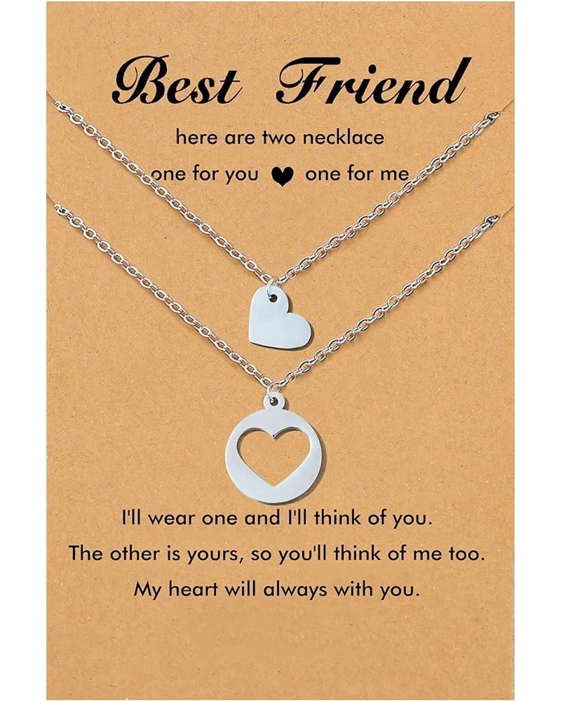 Best Friend Necklace Set for 2 Heart Butterfly Friendship Necklace for Women Girls Bestie Soul Sister heart $8.69 Necklaces