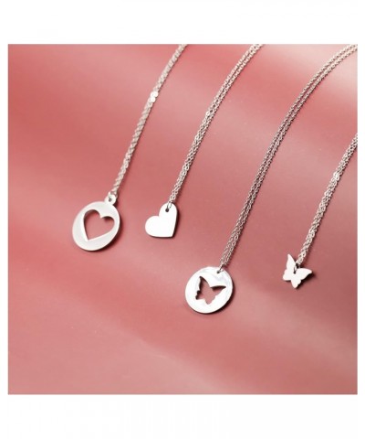 Best Friend Necklace Set for 2 Heart Butterfly Friendship Necklace for Women Girls Bestie Soul Sister heart $8.69 Necklaces