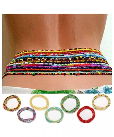 Plus Size African Waist Beads Chain Layered Belly Body Chain Beach 7Pack Waist Jewelry Body Accessories for Women and Girls 5...