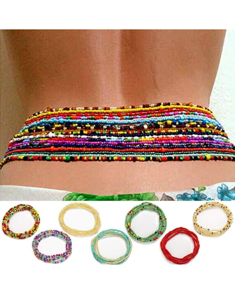 Plus Size African Waist Beads Chain Layered Belly Body Chain Beach 7Pack Waist Jewelry Body Accessories for Women and Girls 5...