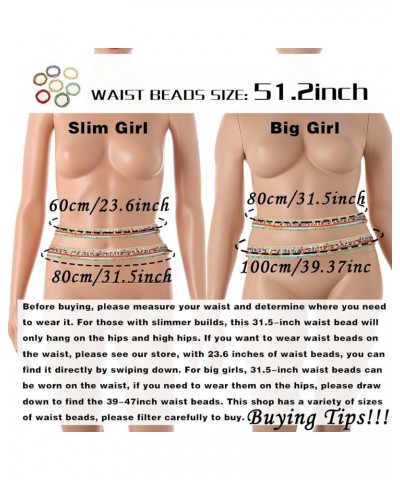 Plus Size African Waist Beads Chain Layered Belly Body Chain Beach 7Pack Waist Jewelry Body Accessories for Women and Girls 5...