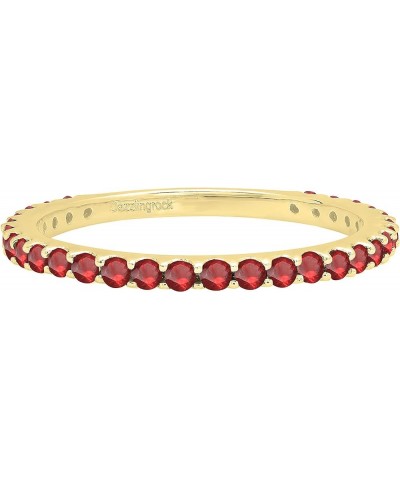 Round Diamond or Gemstone Eternity Stackable Wedding Band for Women | Available in 10K/14K/18K Gold Ruby in 10K Yellow Gold $...