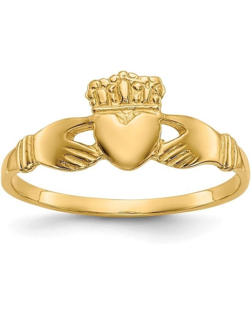 14k Yellow Gold Solid Polished Ladies Irish Claddagh Celtic Trinity Knot Ring Size 6 Jewelry Gifts for Women $79.86 Rings