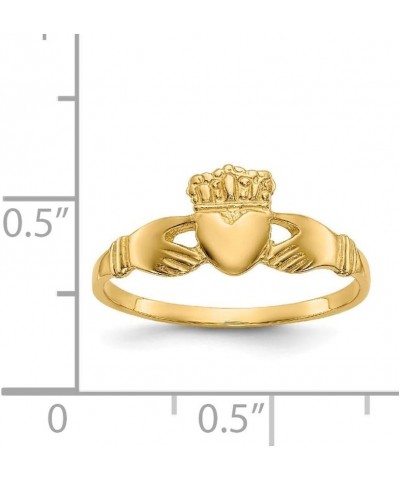 14k Yellow Gold Solid Polished Ladies Irish Claddagh Celtic Trinity Knot Ring Size 6 Jewelry Gifts for Women $79.86 Rings