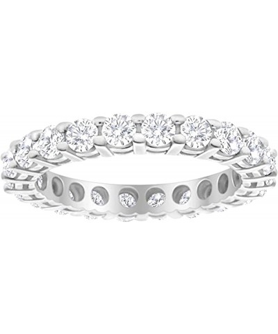 1 Carat (ctw) 14K White Gold Round Diamond Ladies Eternity Wedding Anniversary Stackable Ring Band Ultra Premium Collection 7...