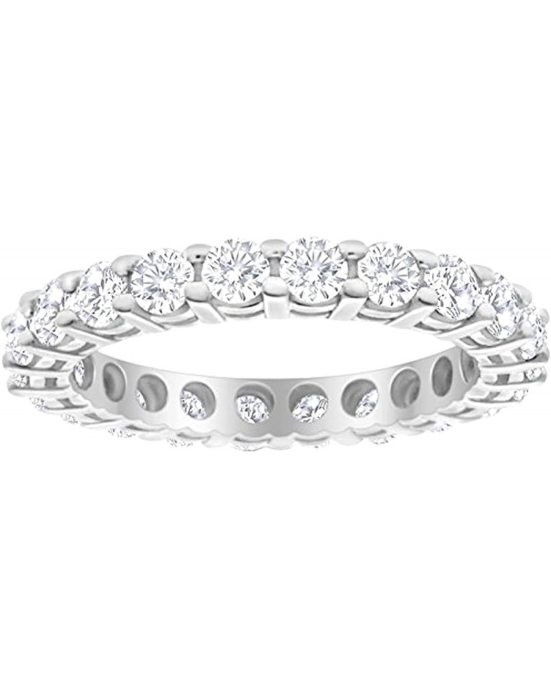 1 Carat (ctw) 14K White Gold Round Diamond Ladies Eternity Wedding Anniversary Stackable Ring Band Ultra Premium Collection 7...