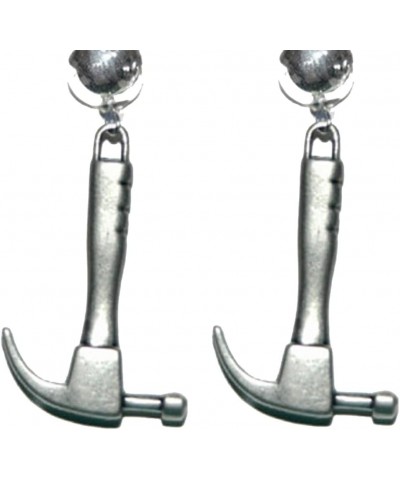 Pewter Hammer Clip On Dangle Earrings (D266clip) $9.67 Earrings