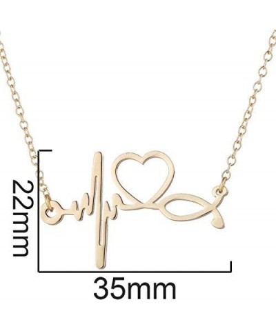 Nurses'day Gift EKG Heartbeat Necklace Lifeline Pulse Pendant Nurse Doctor RN Nursing School Graduation Jewelry rose gold $8....