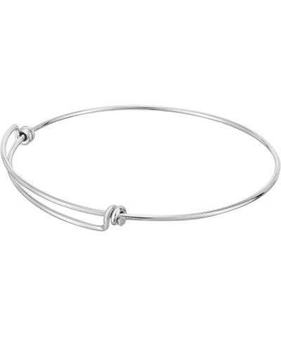 Simple and Chic Minimalist Inspired .925 Sterling Silver Wire Band Adjustable Bangle Bracelet | Silver Charm Bracelets for Wo...