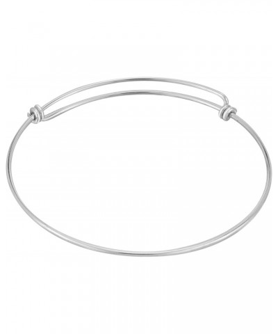 Simple and Chic Minimalist Inspired .925 Sterling Silver Wire Band Adjustable Bangle Bracelet | Silver Charm Bracelets for Wo...