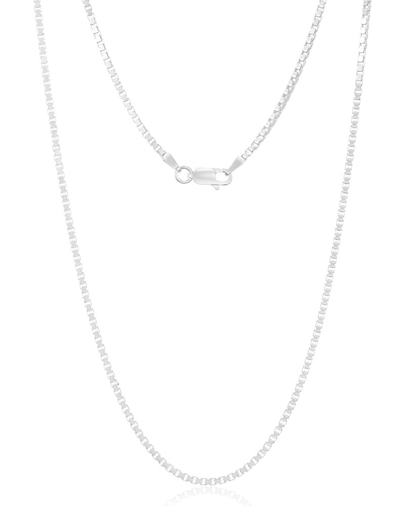 .925 Sterling Silver 0.7mm, 0.9mm, 1.1mm, 1.3mm, 1.5mm or 1.7mm Box Chain Necklace, Made In Italy 20.0 Inches 1.7mm $14.40 Ne...