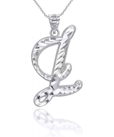 Exquisite .925 Sterling Silver Fine Dangling Cursive Initial A-Z Charm Pendant Necklace - Choice of Initial Letter & Chain Le...