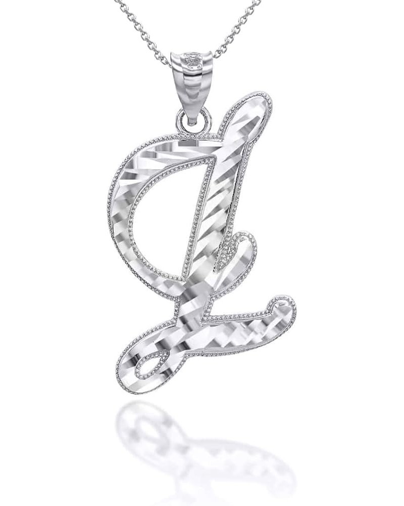 Exquisite .925 Sterling Silver Fine Dangling Cursive Initial A-Z Charm Pendant Necklace - Choice of Initial Letter & Chain Le...