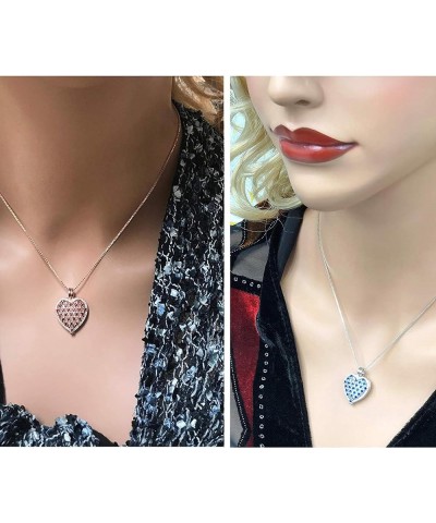 Heart of Hearts Birthstone Locket Necklace Pendant in Sterling Silver & Mother of Pearl rose gold plated March $34.04 Necklaces