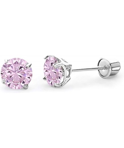 14k White Gold 5mm Round Solitaire Basket Set Stud Earrings with Screw Back - 12 Different Color Available Oct $20.64 Earrings