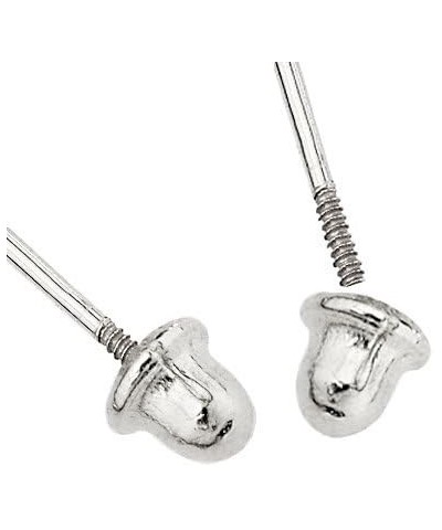 14k White Gold 5mm Round Solitaire Basket Set Stud Earrings with Screw Back - 12 Different Color Available Oct $20.64 Earrings