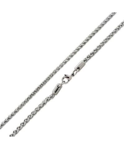 Stainless Steel Unisex Spiga Wheat Braided Chain Necklace - 3.4mm and 4.0 Milimeter 4.0MM 22.0 Inches $13.14 Necklaces