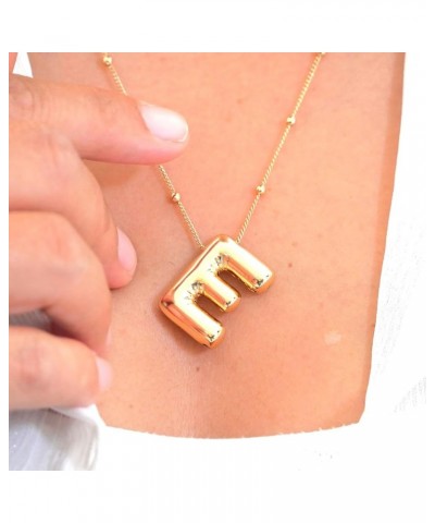 Balloon Initial Necklaces For Women, Dainty Bubble Letter Necklace,18k Gold Plated Balloon Pendant Alphabet Necklaces For Tee...