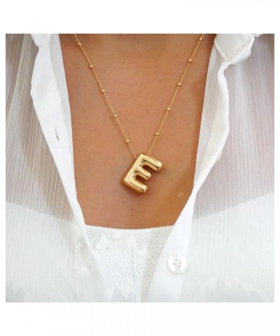 Balloon Initial Necklaces For Women, Dainty Bubble Letter Necklace,18k Gold Plated Balloon Pendant Alphabet Necklaces For Tee...