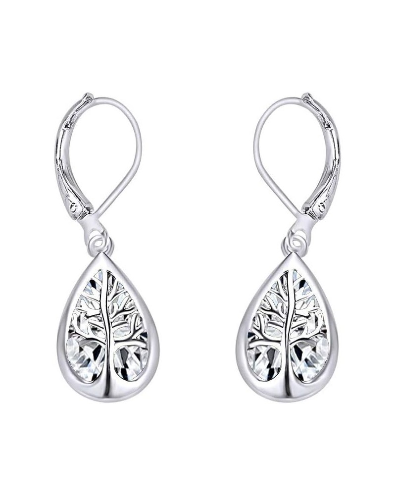 Tree Of Life Drop Earrings In 14k Gold Over Sterling Silver White Gold Over : Cubic Zirconia $24.80 Earrings