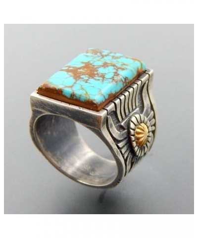 Handmade Rings for Women Square Stone Rings for Women Silver Plated Rings Square Turquoise Ring Sterling Silver 925 Gemstones...