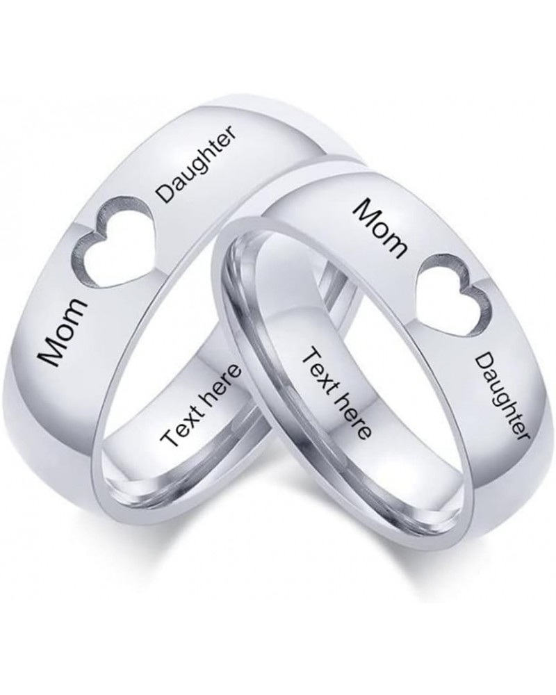 Personalized Promise BFF Rings for 2,Stainless Steel Name Customized Mom & Daughter/Aunt & Niece/Grandma & Granddaughter Best...