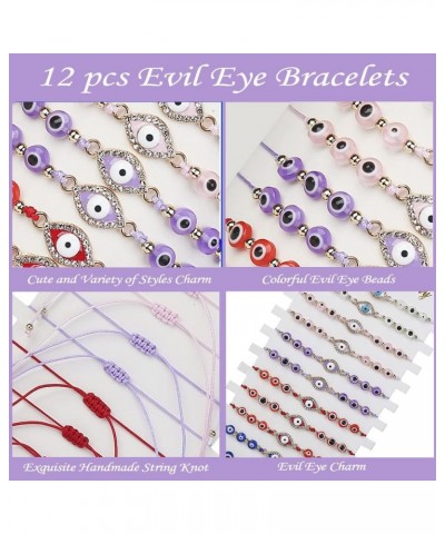 12/24Pcs Beaded Evil Eye Bracelet for Women Handmade Elastic Protection Bracelet Good Luck Nazar Amulet Bangle Lucky Turkish ...