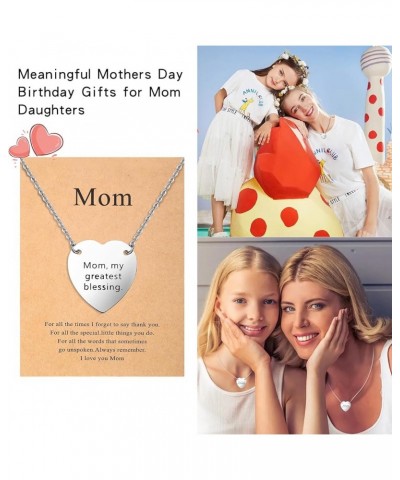 Mom Necklace for Women Heart Pendant Jewelry Mothers Day Gifts from Daughter Mom, my greatest blessing $7.64 Necklaces