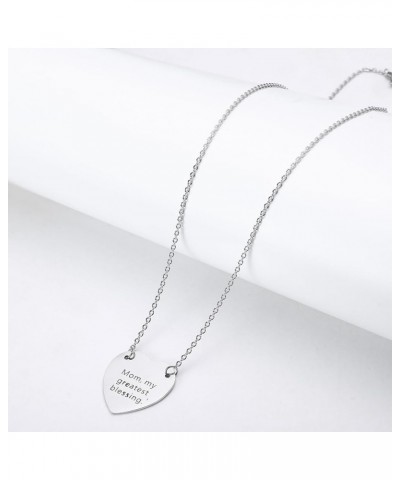 Mom Necklace for Women Heart Pendant Jewelry Mothers Day Gifts from Daughter Mom, my greatest blessing $7.64 Necklaces